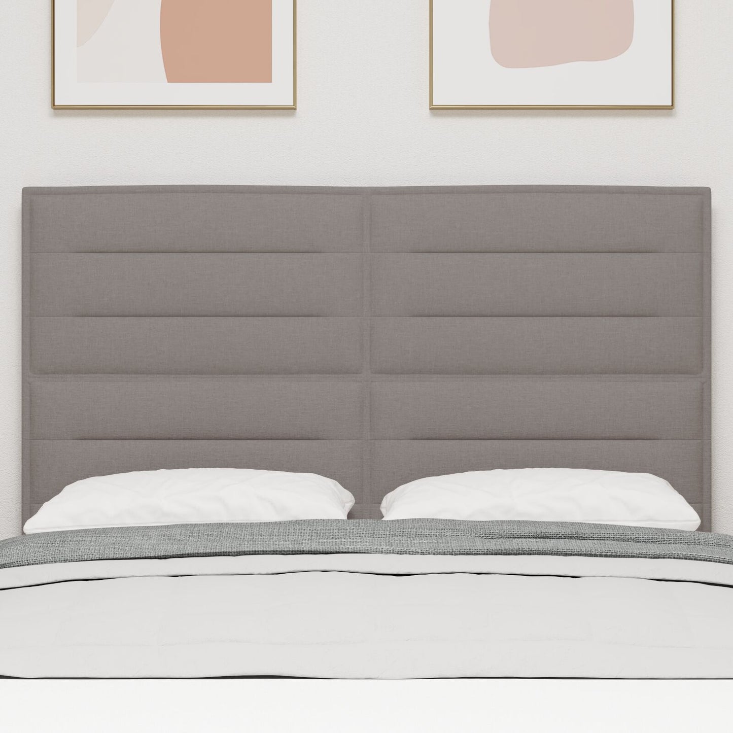 Hoofdbord Lijnen Ontwerp Stof Taupe 140 cm Hoog hoofdbord