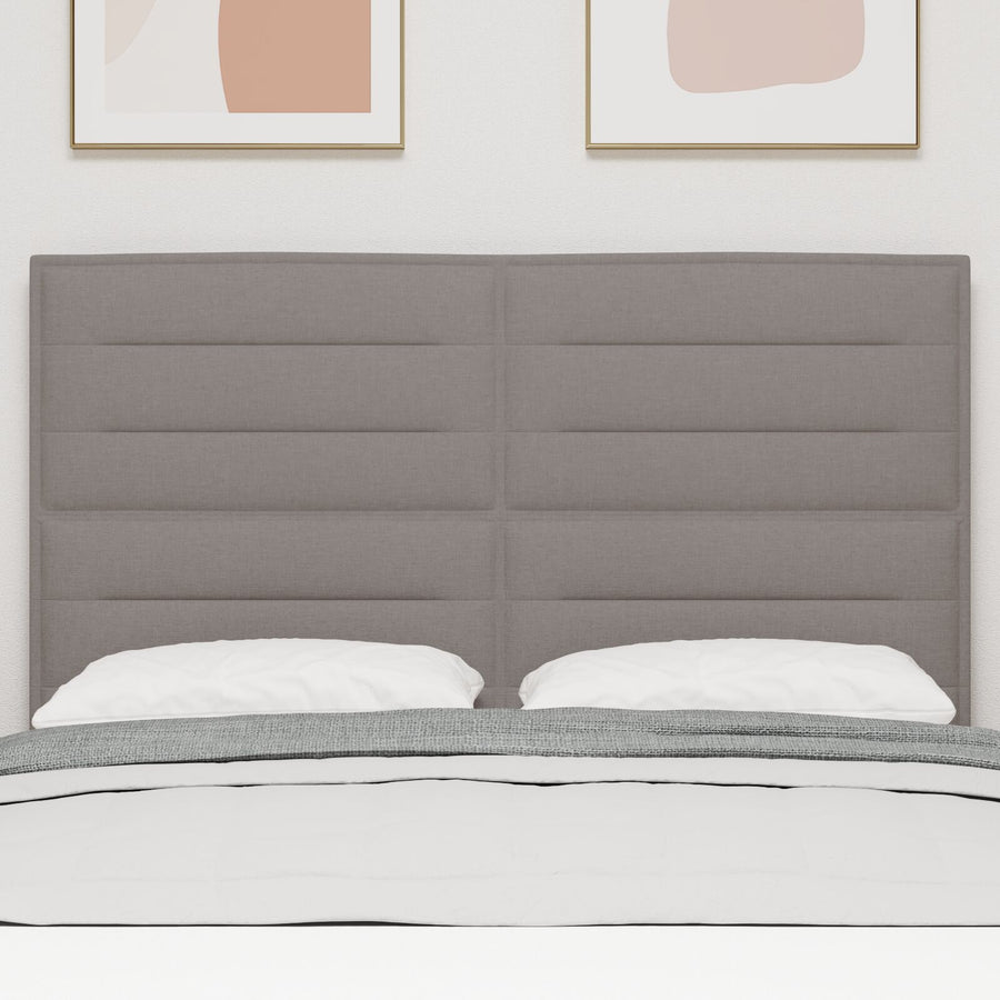 Hoofdbord Lijnen Ontwerp Stof Taupe 140 cm Hoog hoofdbord