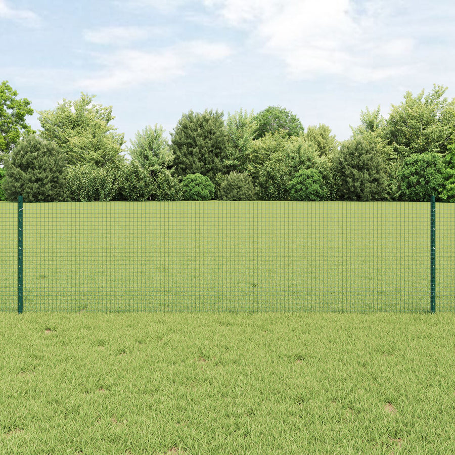 Gelaste Draadhek Met 44 U-Palen Groen 0,6X100 M Staal