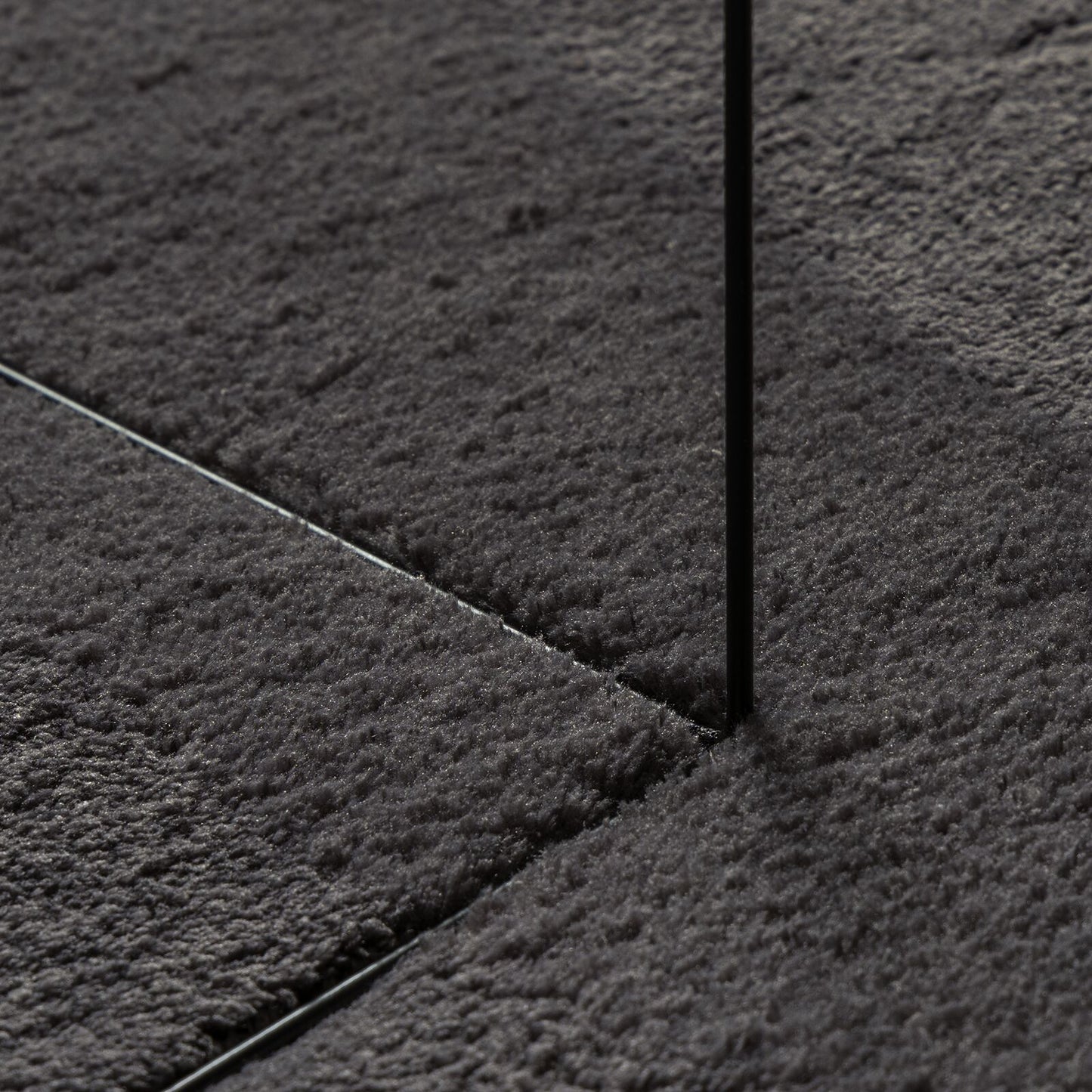 Vloerkleed ""Huarte"" Korte Pool Zacht En Wasbaar Anthraciet 120 x 170 cm Ovaal-Asymmetrisch