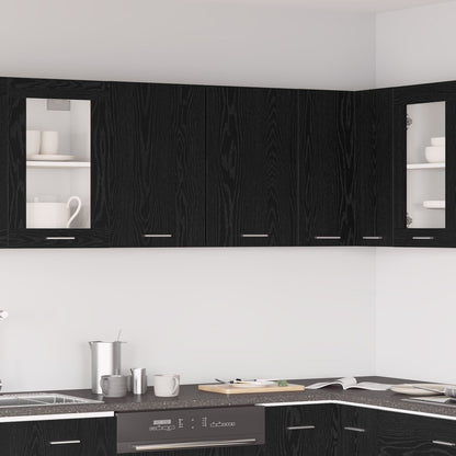 Zwarte Eiken Hangkast - 80X31X60 Cm - Gemaakt Van Bewerkt Hout