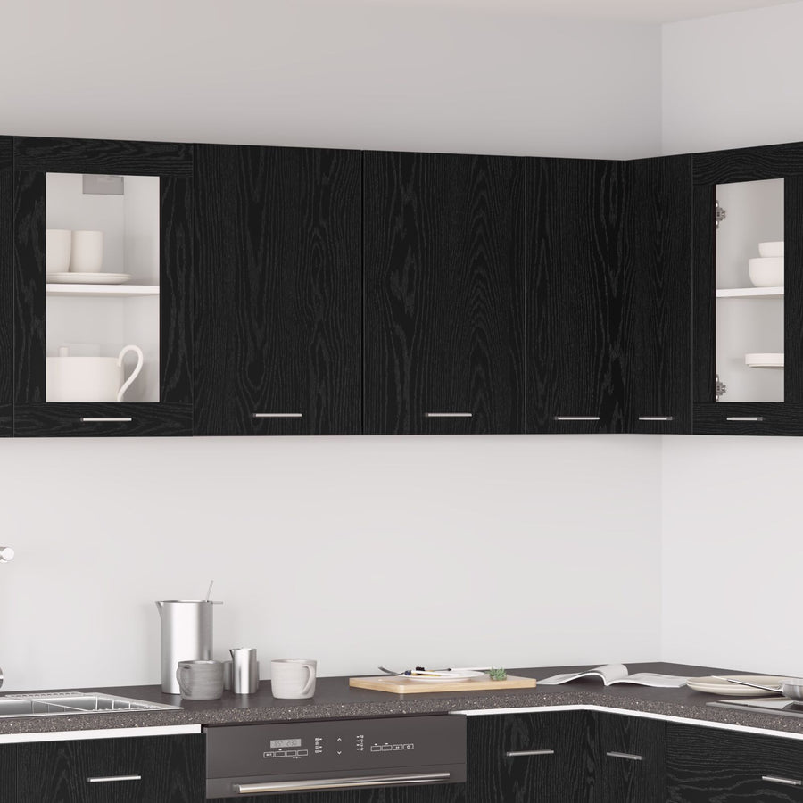 Zwarte Eiken Hangkast - 80X31X60 Cm - Gemaakt Van Bewerkt Hout