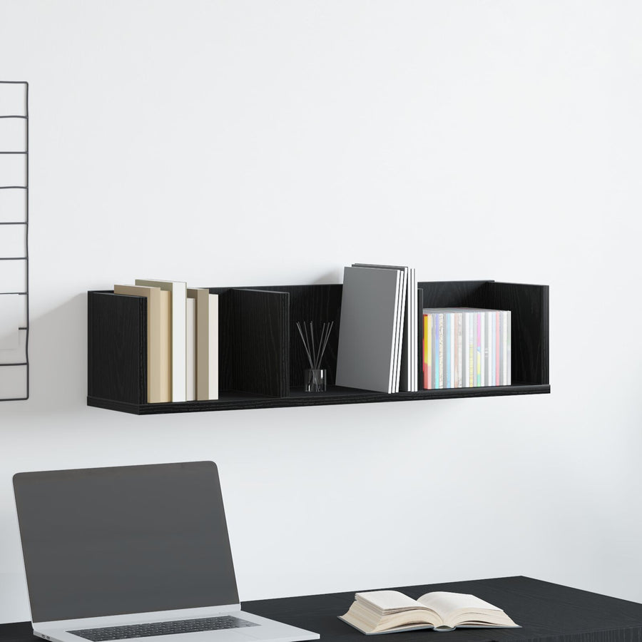 Cd Wandrek Zwart Eiken 75X18X18 Cm Behandeld Hout