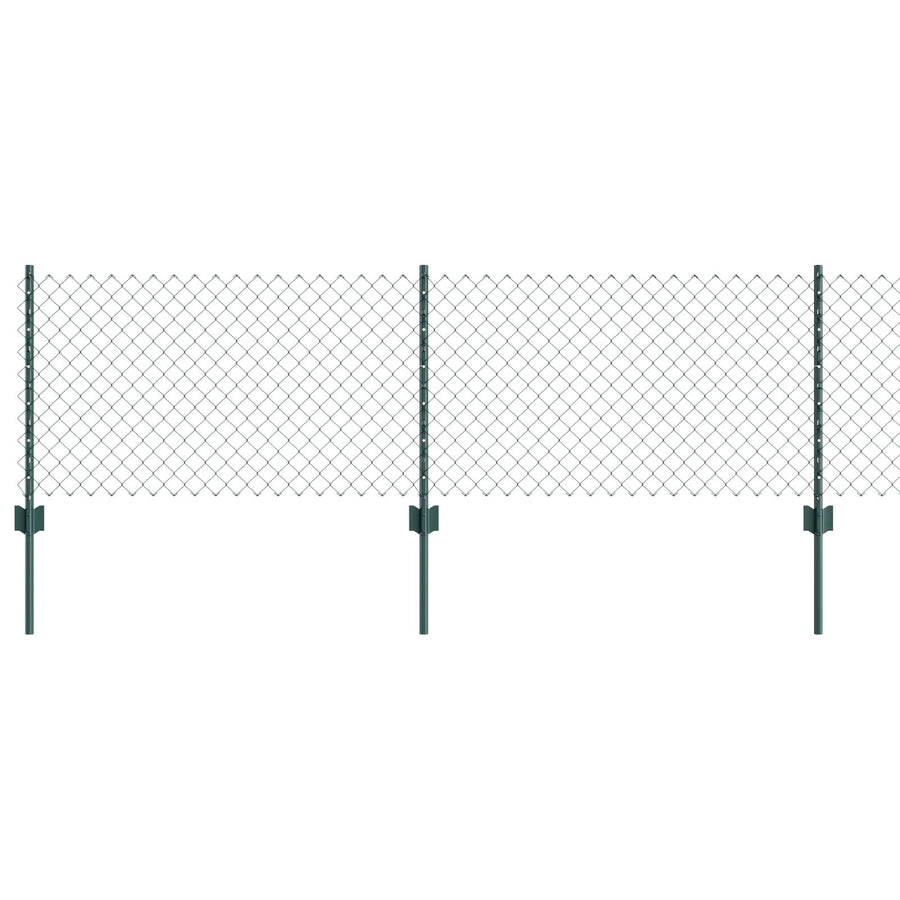 Kettinghek Met 10 U-Palen Groen 0.6X10 M Staal