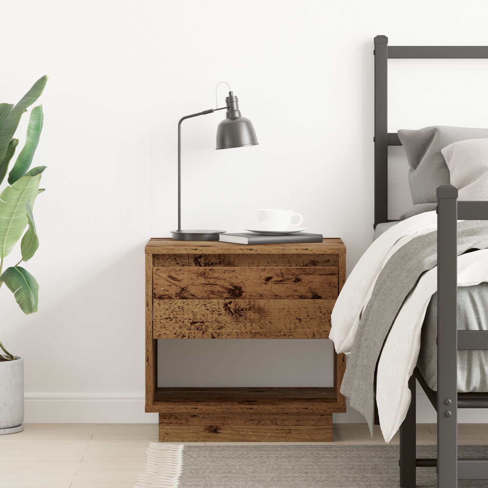 Nachtkastje Oud Hout 45X34X44 Cm Engineered Wood