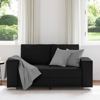 Loveseat Bank Kunstleer Zwart 120 cm