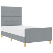 Bedframe lichtgrijs 90x200 cm stof