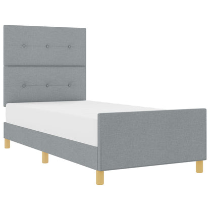 Bedframe Lichtgrijs 90X200 Cm Stof Crème