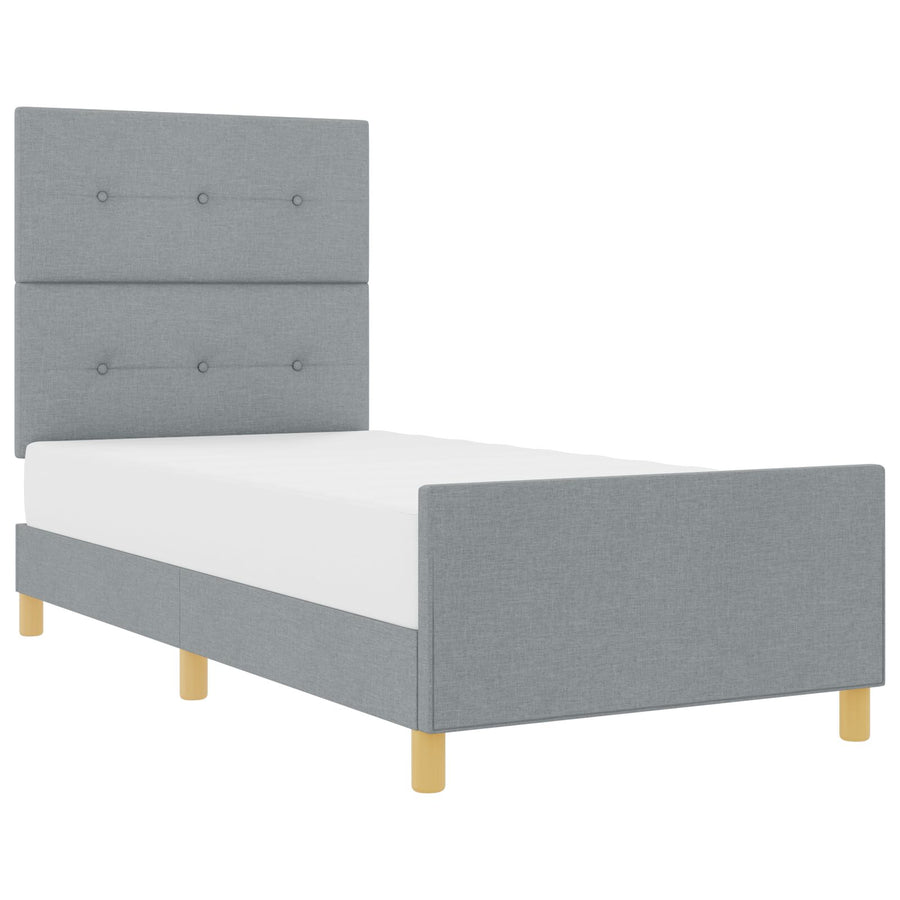 Bedframe Lichtgrijs 90X200 Cm Stof Crème