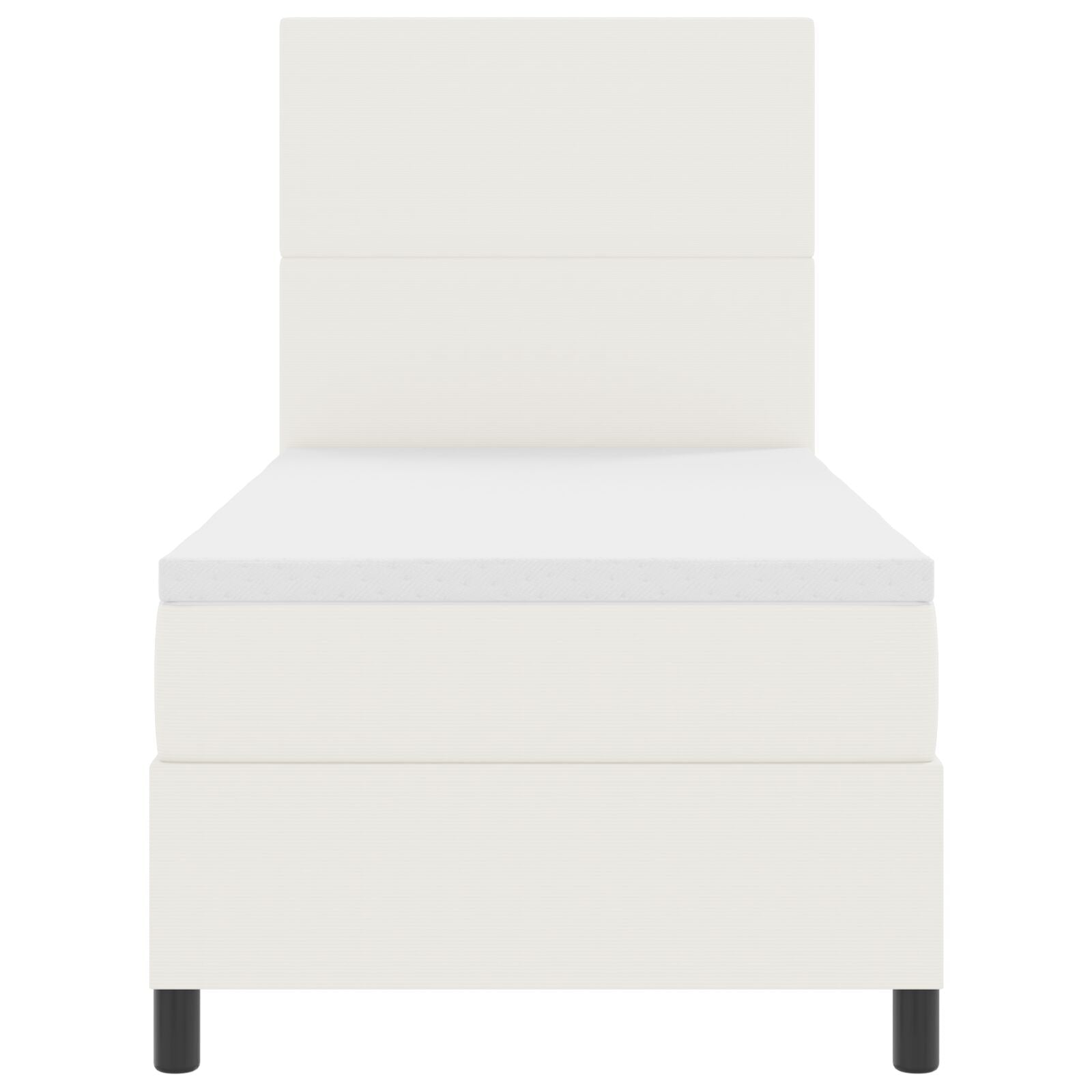 Boxspringbed Met Matras Crème 100X200 Cm Corduroy Stof