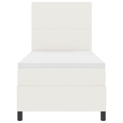 Boxspringbed Met Matras Crème 100X200 Cm Corduroy Stof