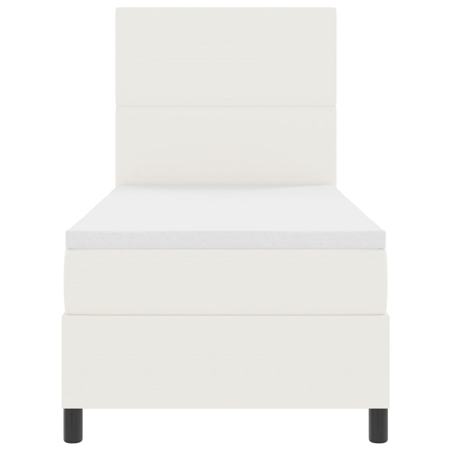 Boxspringbed Met Matras Crème 100X200 Cm Corduroy Stof