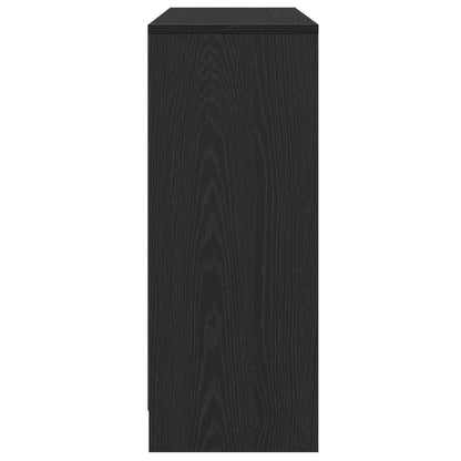Dressoir Zwart Eiken 102X33X75 Cm Bewerkt Hout