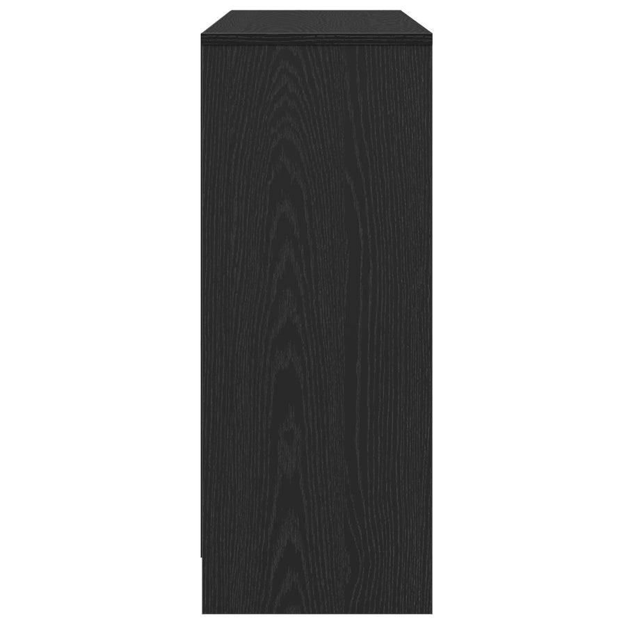 Dressoir Zwart Eiken 102X33X75 Cm Bewerkt Hout