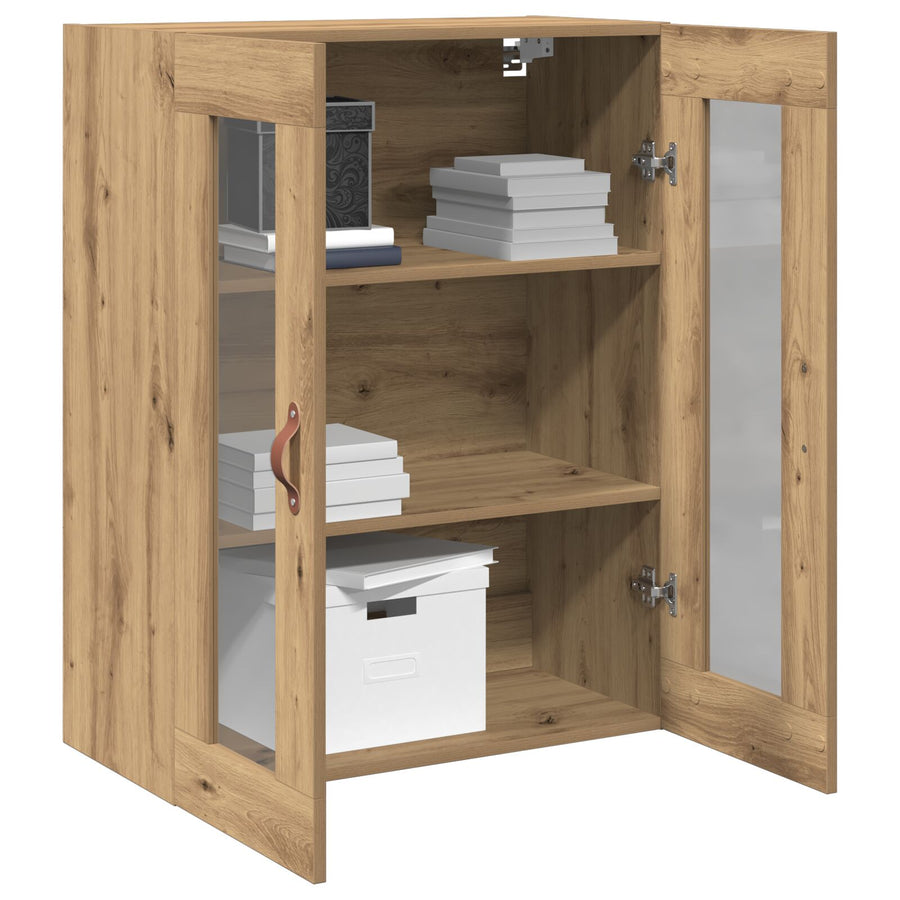 Wandkast Met Glazen Deuren Artisan Eiken 69,5X34X90 Cm