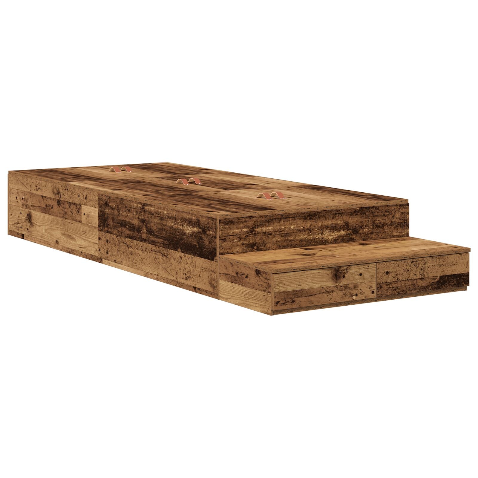 Opbergbedframe Oud Hout Massief Hout 75 X 190 Cm Opbergbedframe Artisanaal Eiken