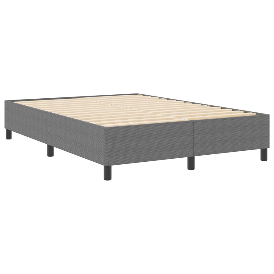 Boxspring Bed Corduroy Stof Lichtgrijs 140 x 200 cm
