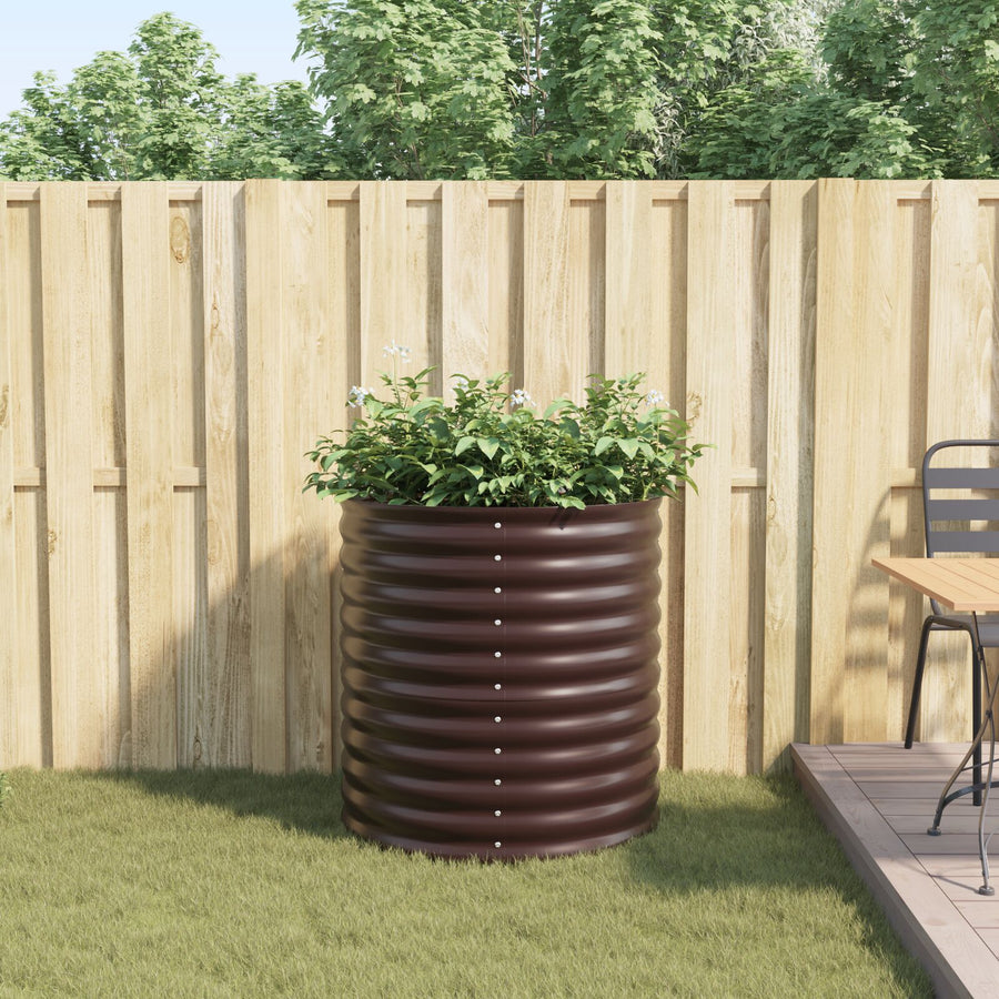 Tuin Moestuinbed - Gegalvaniseerd Staal 80 x 80 x 81 cm Bruin