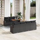 Tuinset polyrattan 8-delig zwart