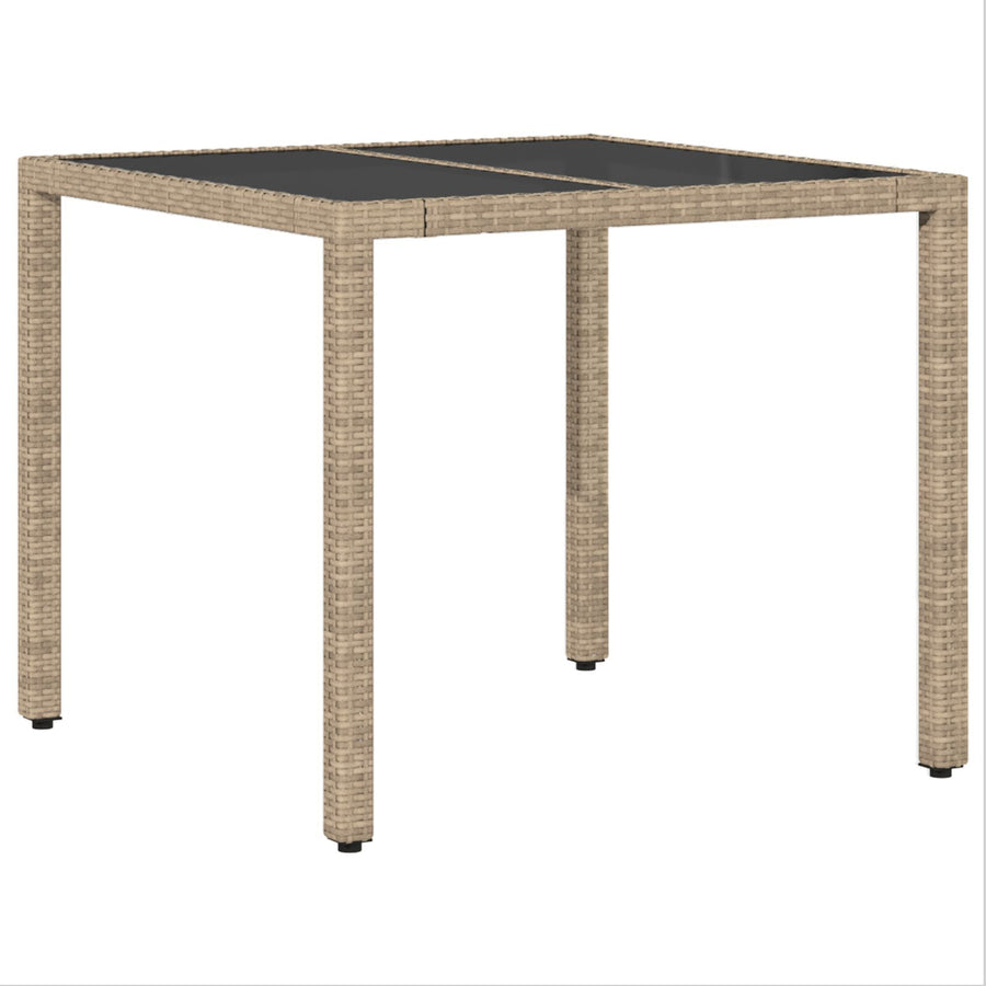 5-Delige Tuin Eetset Met Kussens Beige Poly Rattan