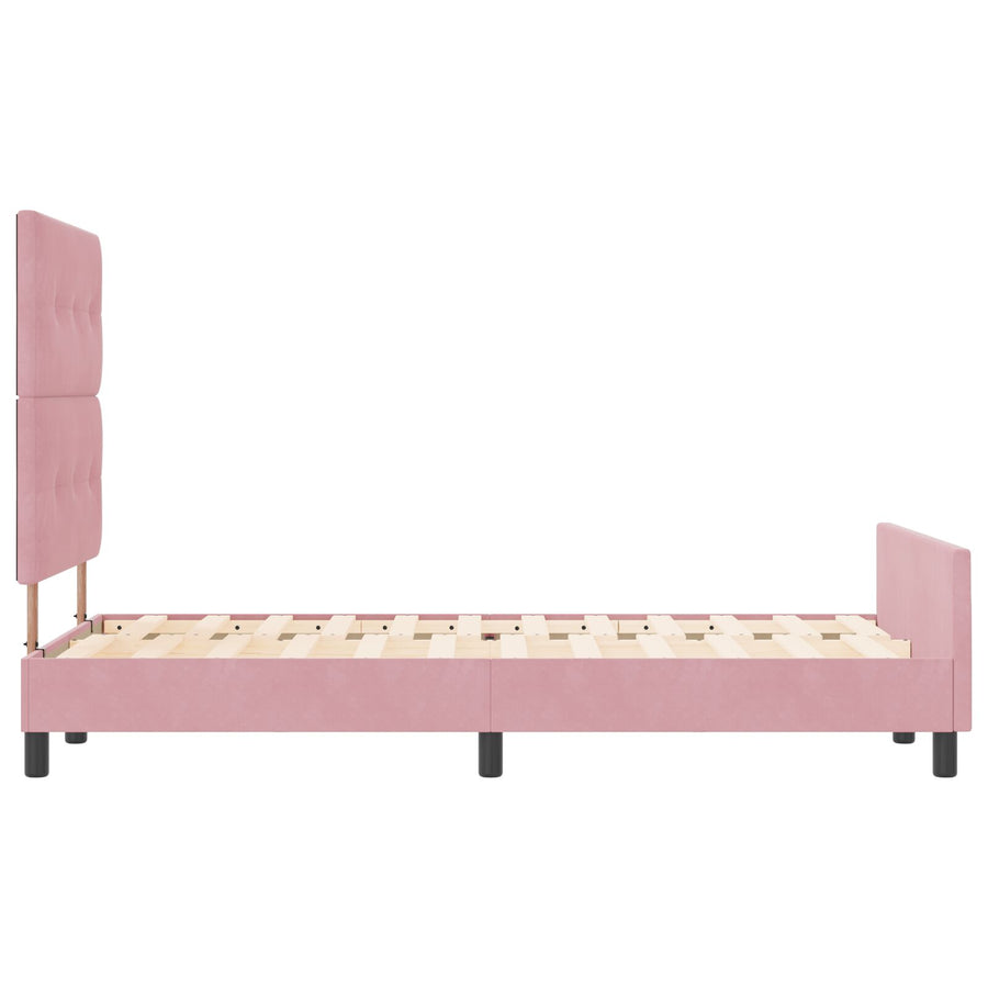 Bedframe Roze 120X190 Cm Fluweel Crème
