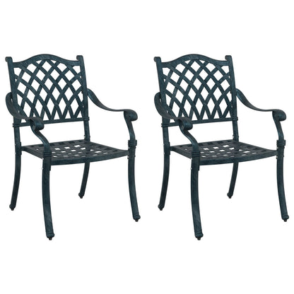 Tuinstoelen 2 Stuks E Gietaluminium Groen