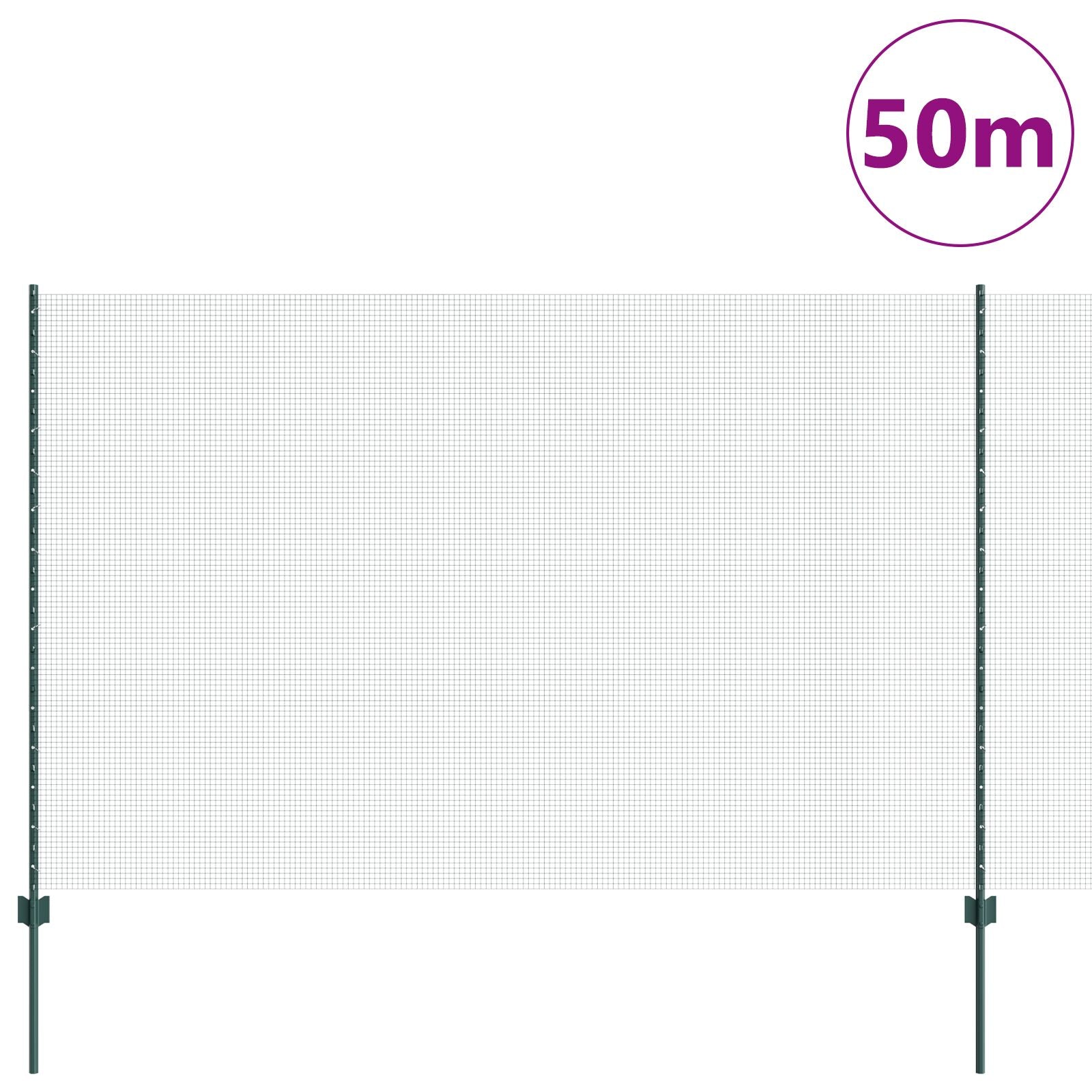 Gelaste Draadhek Met 22 U Palen Groen 1.5X50 M Staal