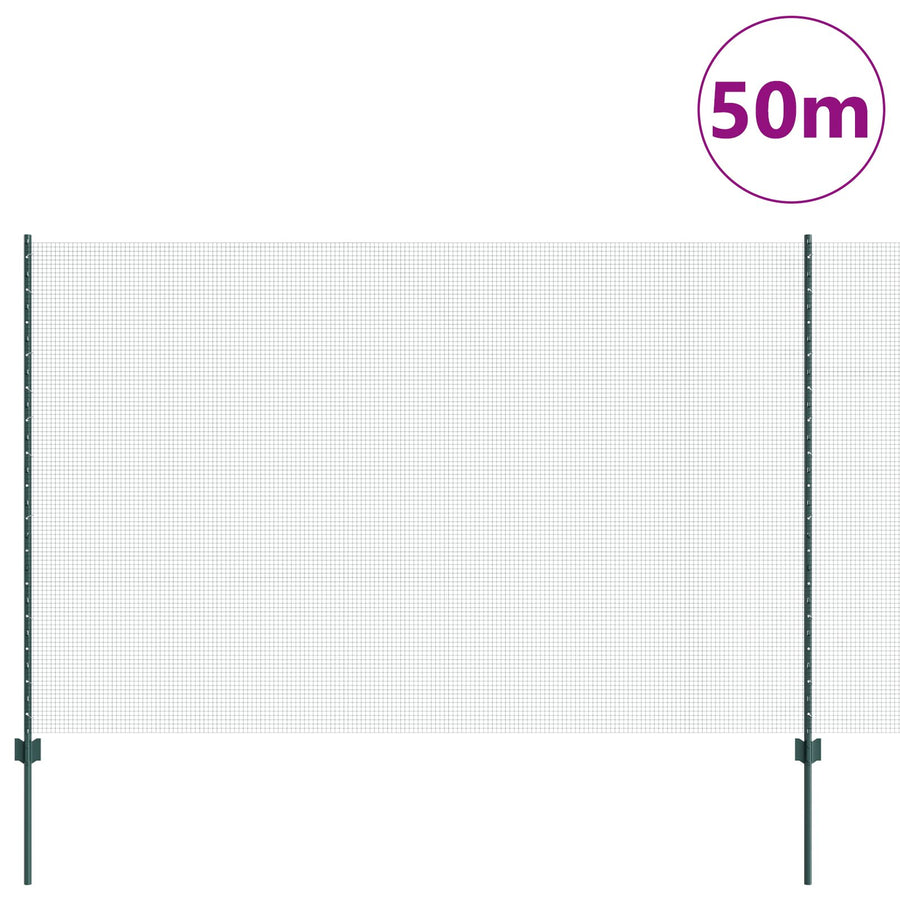 Gelaste Draadhek Met 22 U Palen Groen 1.5X50 M Staal