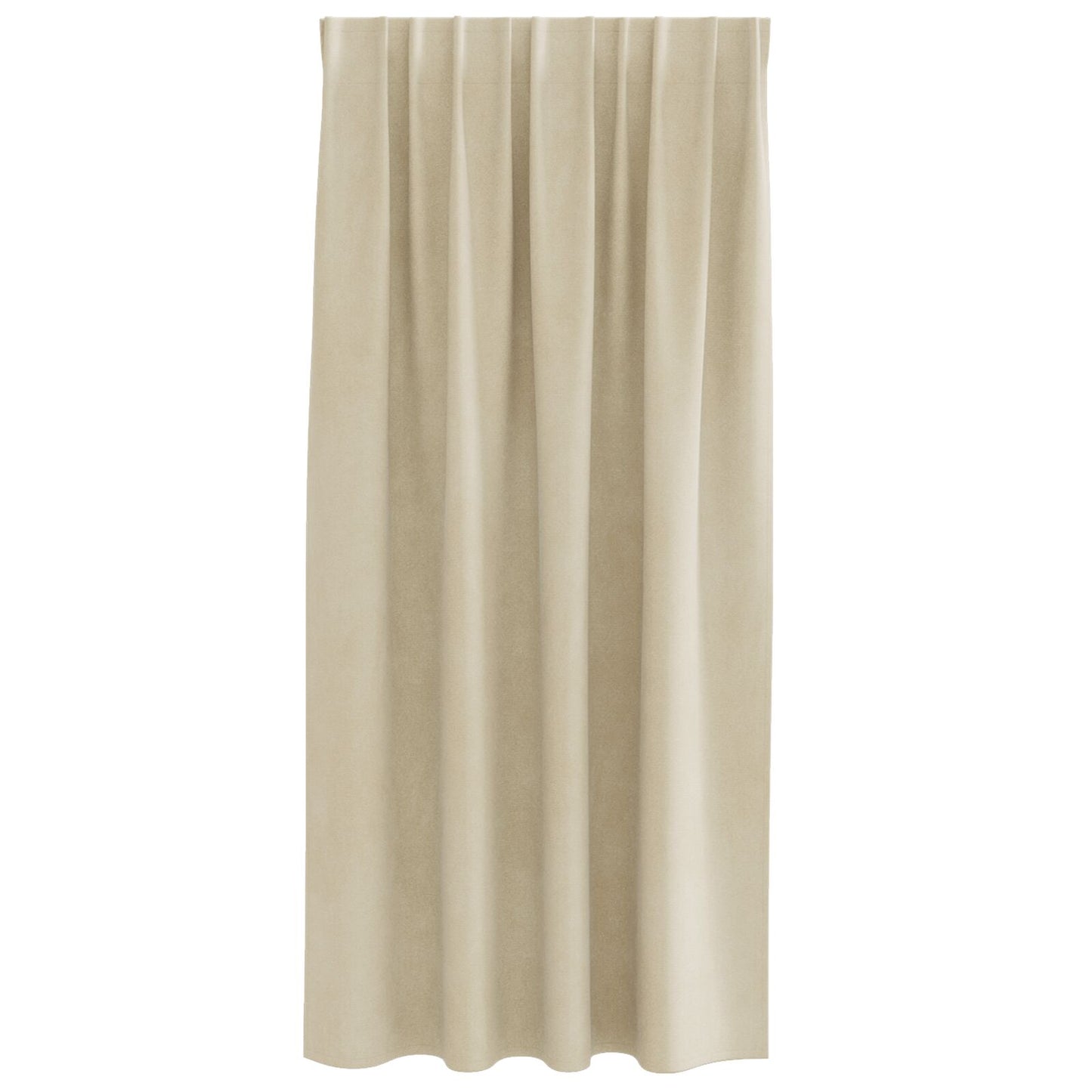Zwarte Gordijnen Met Topband 2 Stuks Fluweel Crème 140 x 175 cm metgestikte tape