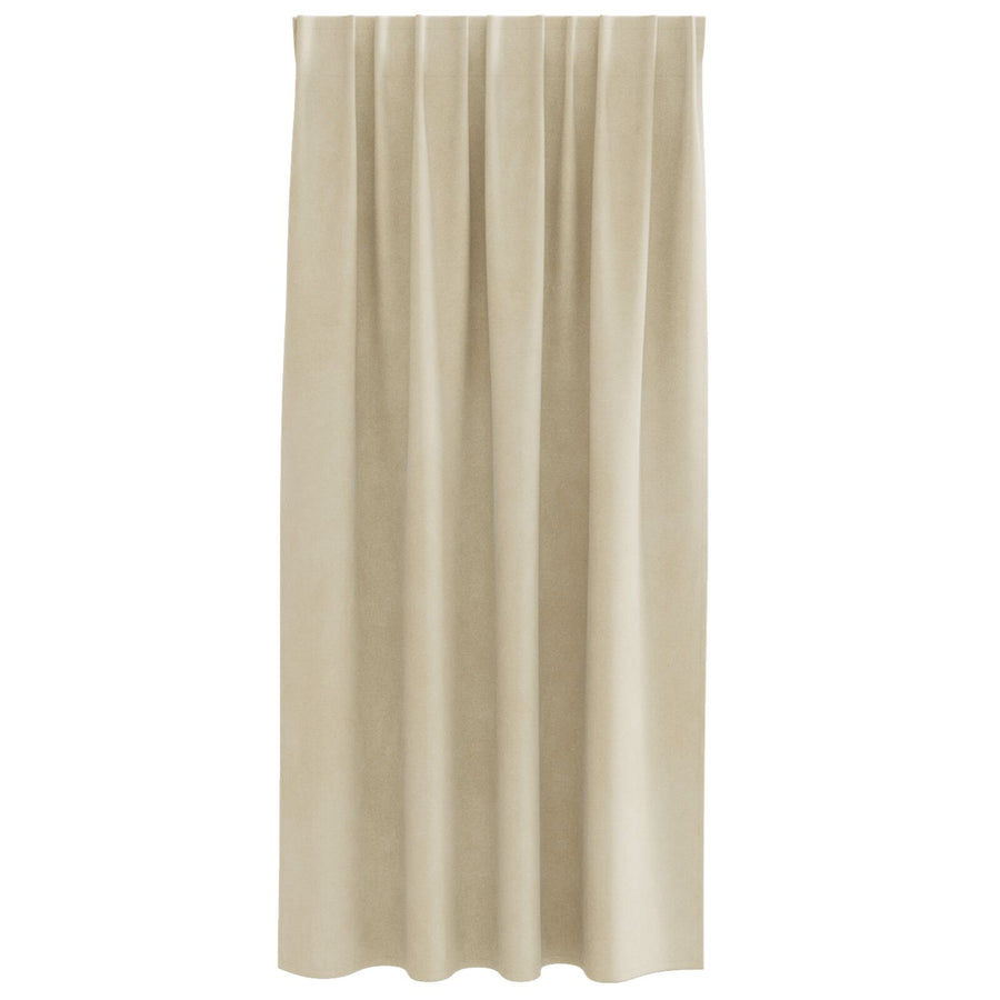 Zwarte Gordijnen Met Topband 2 Stuks Fluweel Crème 140 x 175 cm metgestikte tape