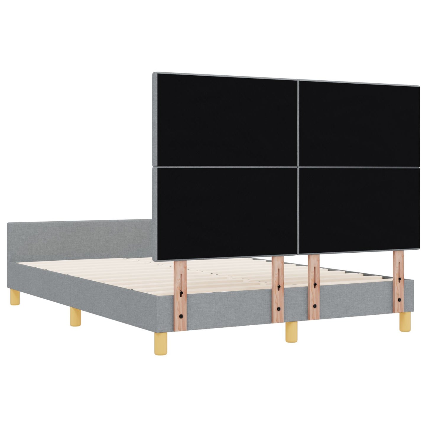 Bedframe Lichtgrijs 140X200 Cm Stof Crème