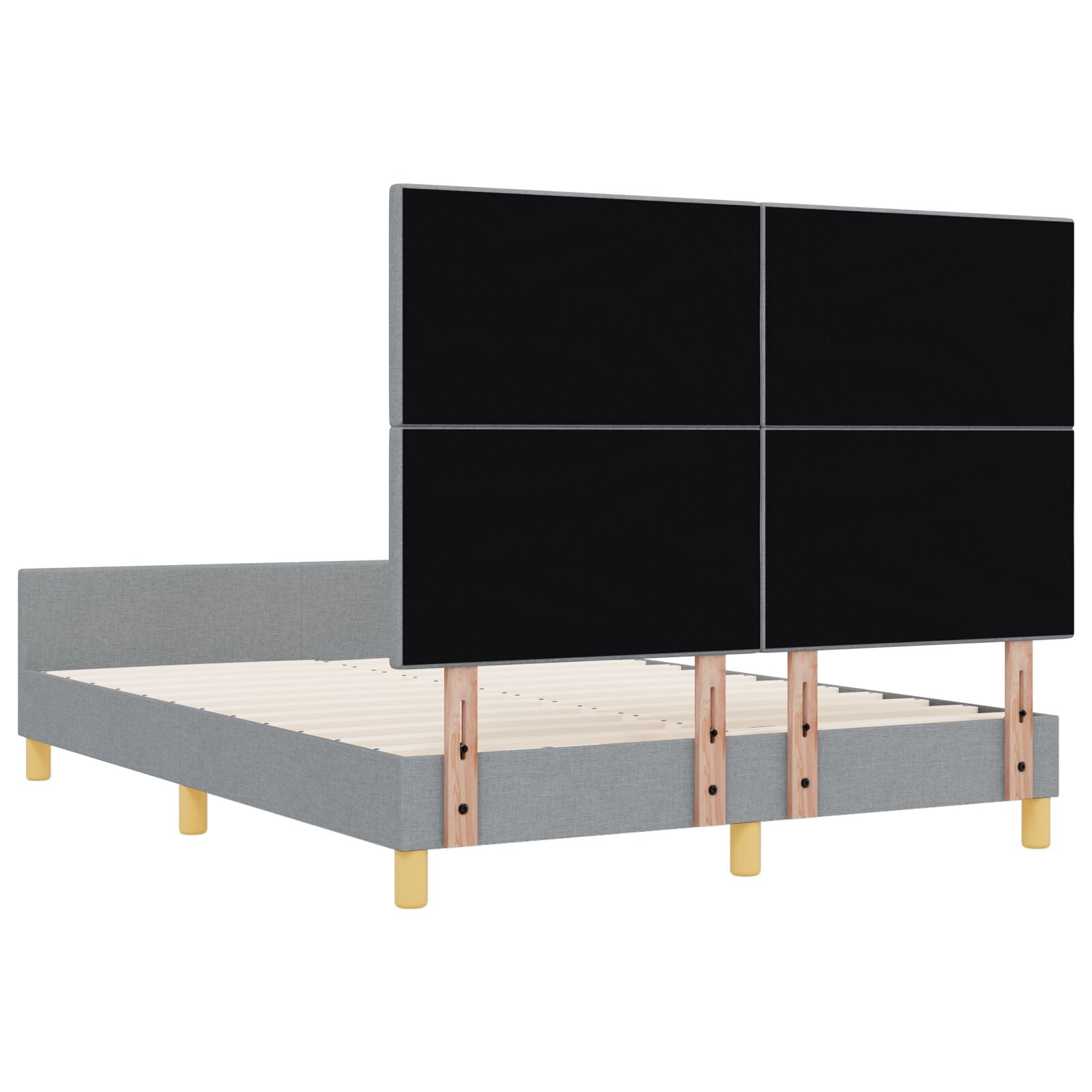 Bedframe Lichtgrijs 140X200 Cm Stof Crème