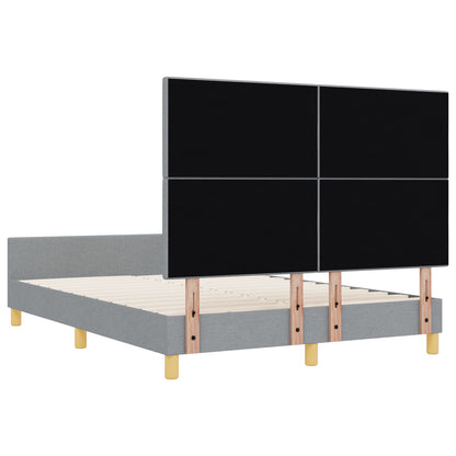 Bedframe Lichtgrijs 140X200 Cm Stof Crème