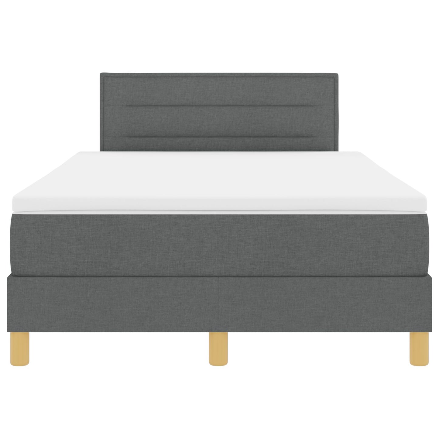 Boxspring Bed Met Matras Stof Donkergrijs 120 x 200 cm Lijnen ontwerp