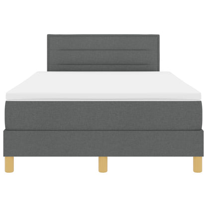 Boxspring Bed Met Matras Stof Donkergrijs 120 x 200 cm Lijnen ontwerp