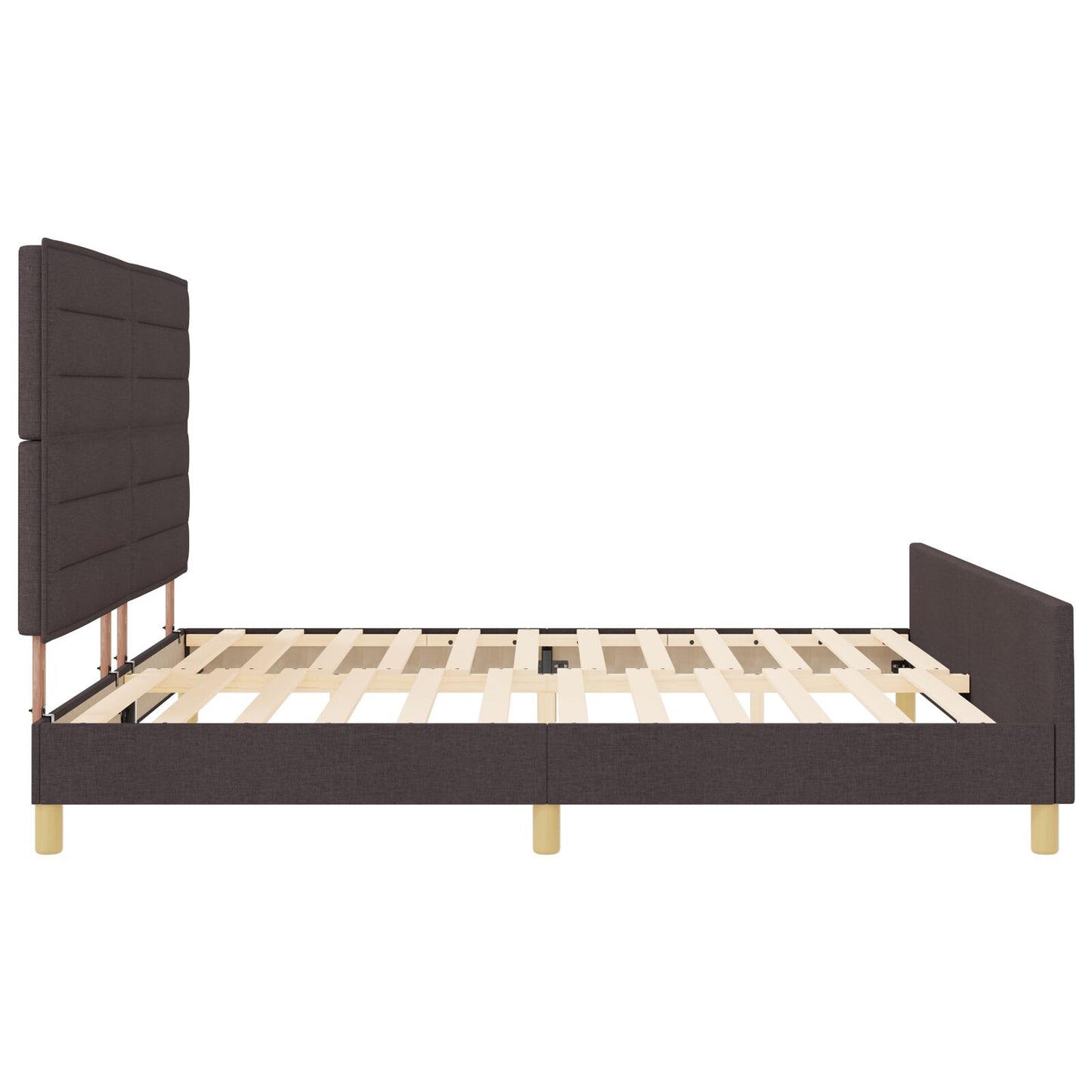 Bedframe Donkerbruin 200X200 Cm Stof Crème