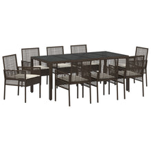 9-delige tuin eetset Bruin Poly Rattan