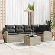 Loungebank set 5 personen lichtgrijs polyester