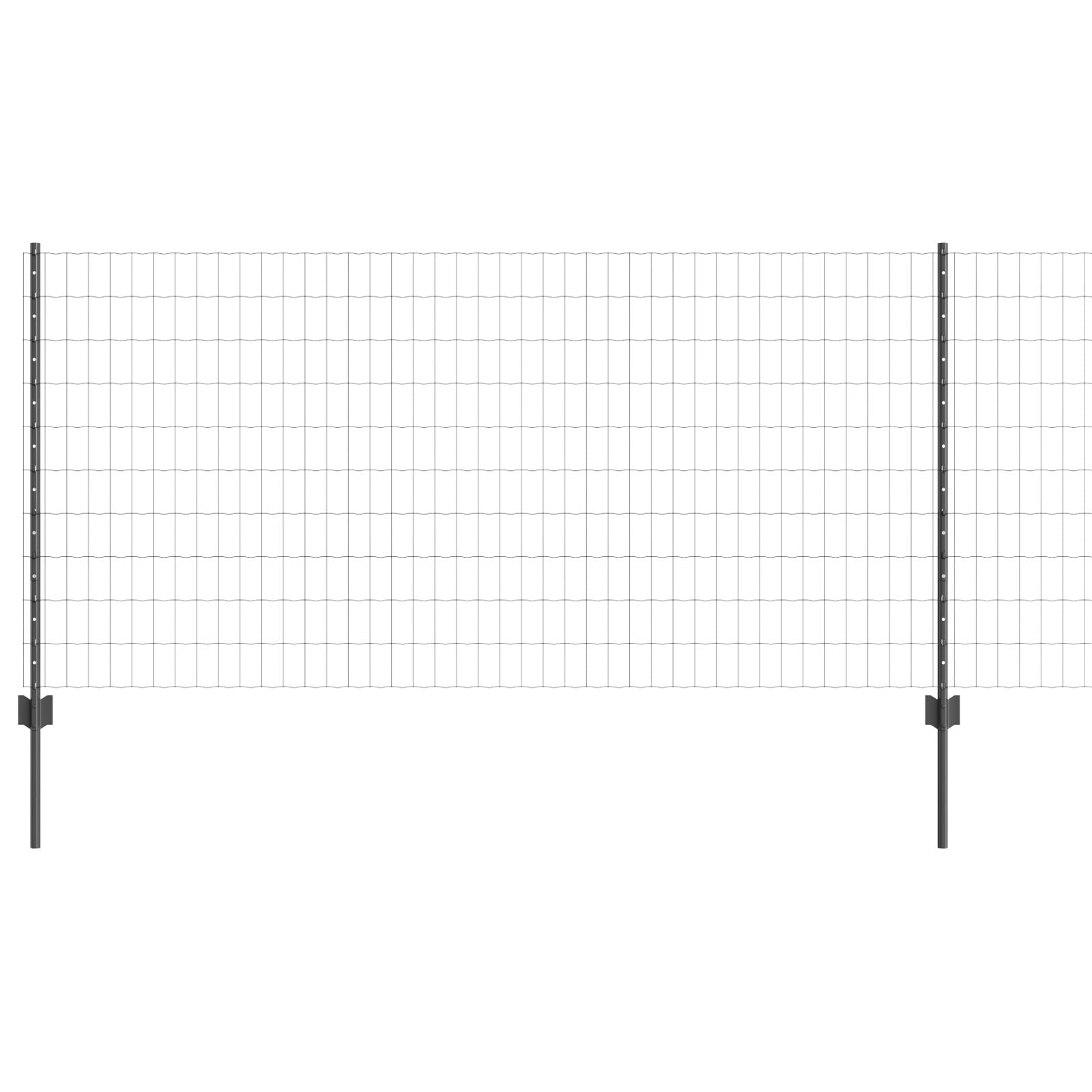Euro Fence Set Set Van 2 Grijs Plastic-Gecoat Metaal