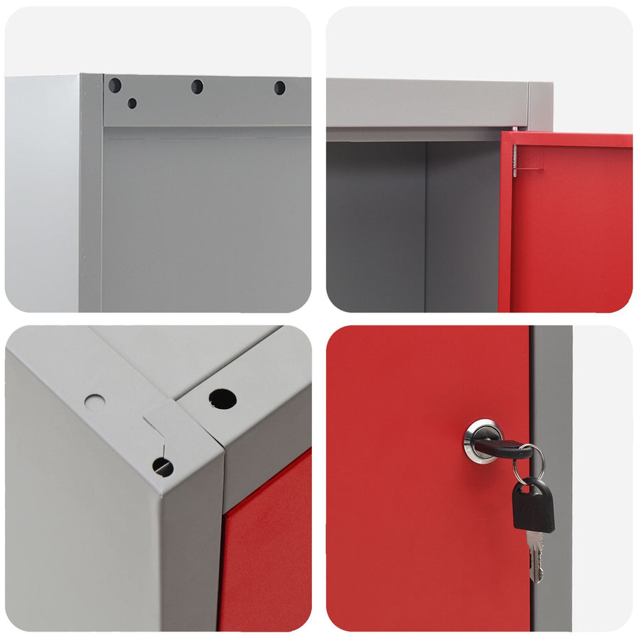 Gereedschapskast Muurbevestigd 50X20X55 Cm Staal 50 cm Rood en grijs Wandkast
