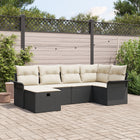 Tuinset poly rattan 6 personen zwart
