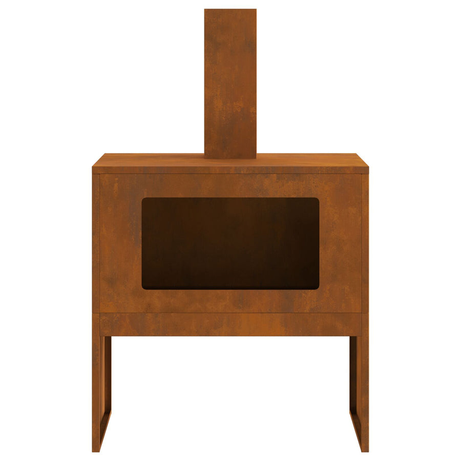 Vuurkorf Met Schouw Verweerd Staal 60 x 40 x 96 cm Verweerd Staal/Bruin