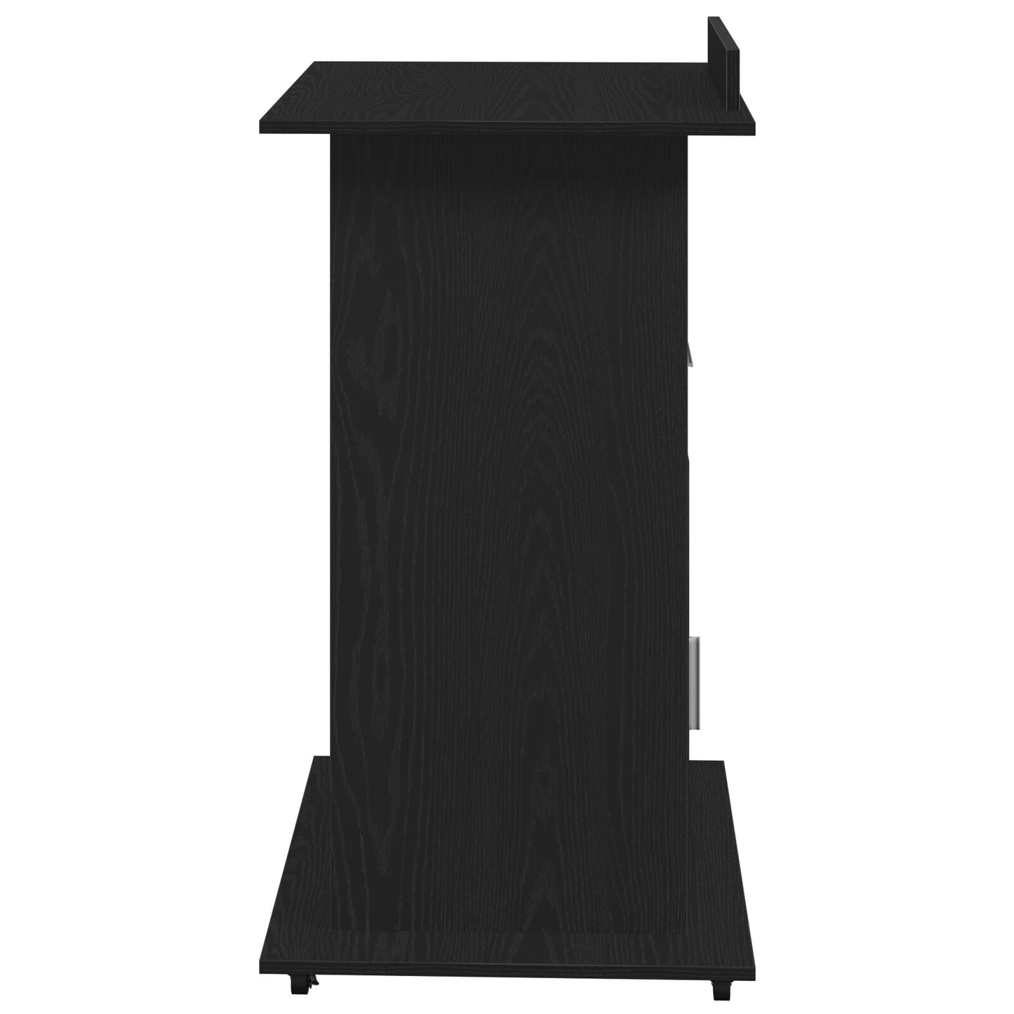 Lectern Podium Met Wielen Zwart Eiken Hout