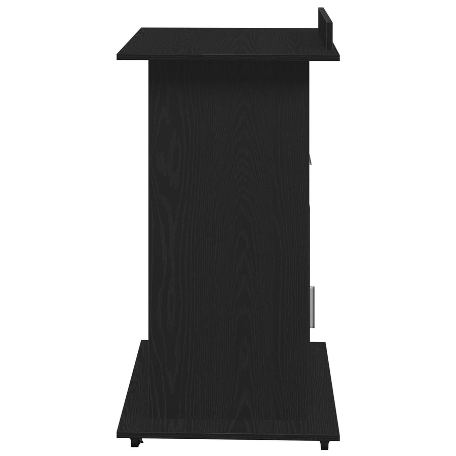 Lectern Podium Met Wielen Zwart Eiken Hout