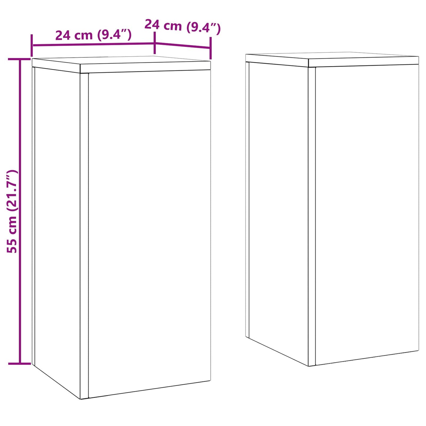 Buiten Plantstands Pilaren 2 Stuks 24X24X55 Cm Staal Anthraciet 2x (55 cm)