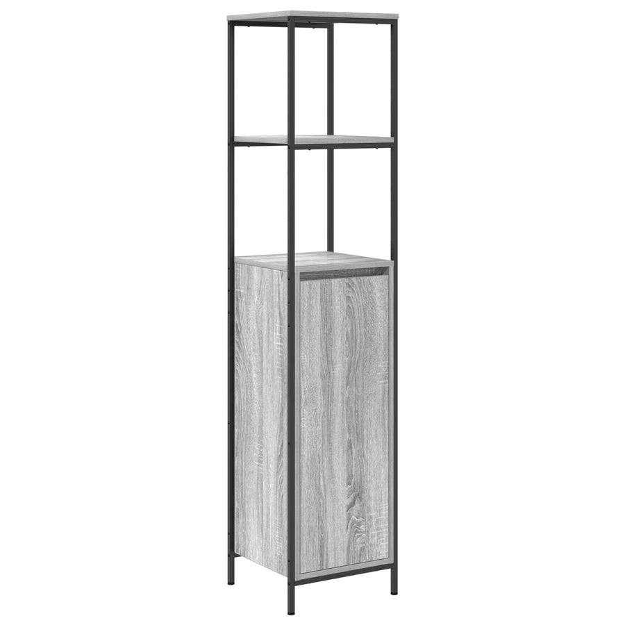 2-Delige Badkamermeubelset Engineered Wood Grijs sonoma Wastafelkast + badkamerkast