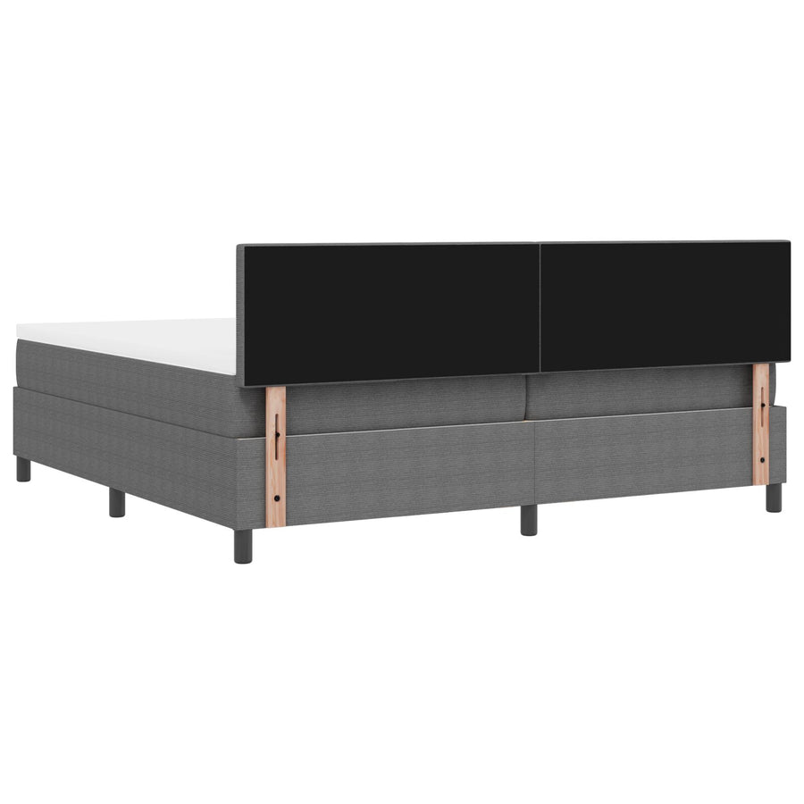 Boxspringbed Met Matras Lichtgrijs 200X200 Cm Corduroy Stof