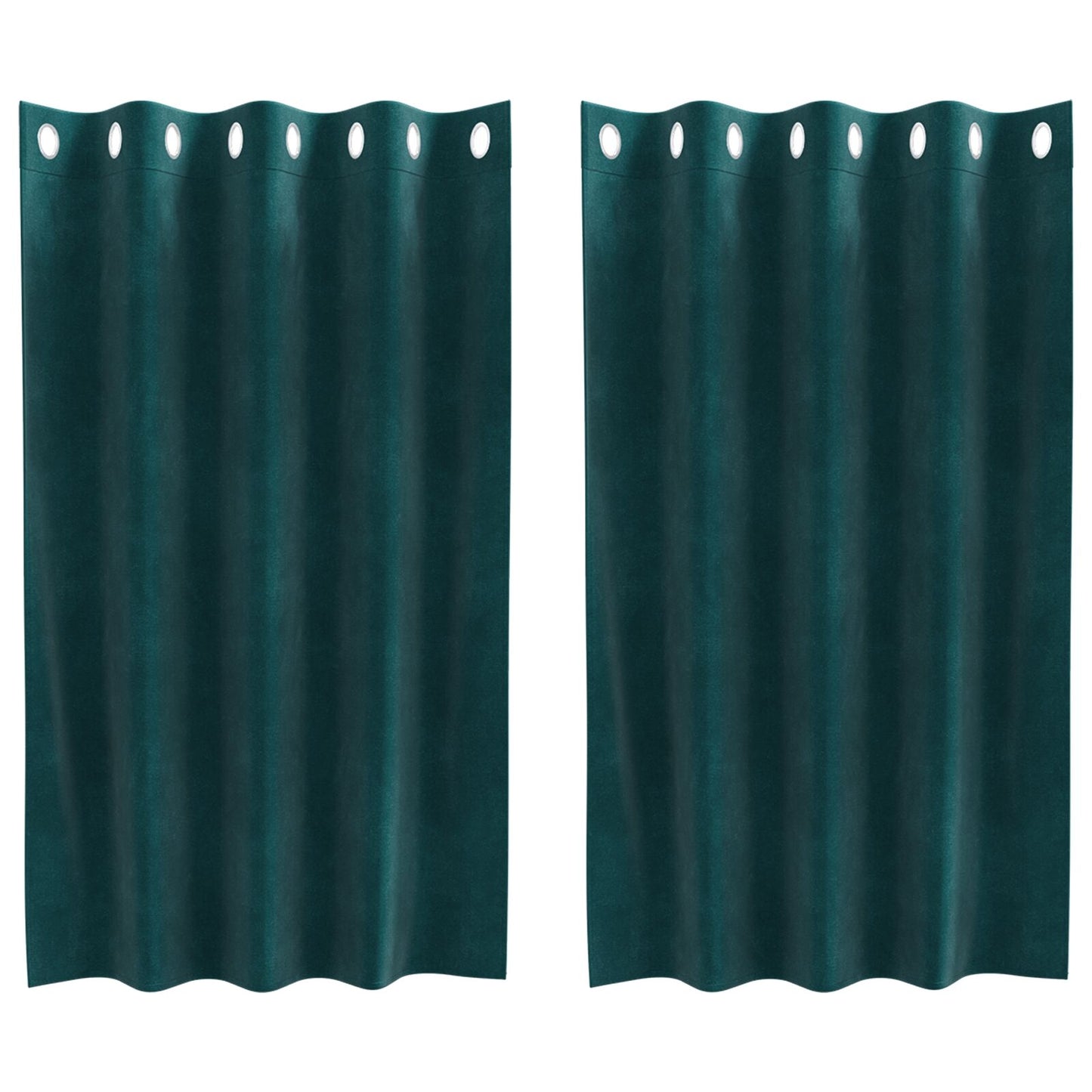 Zwarte Verduisteringsgordijnen Met Ogen 2 Stuks E Velvet Donkergroen 140 x 140 cm met oogjes
