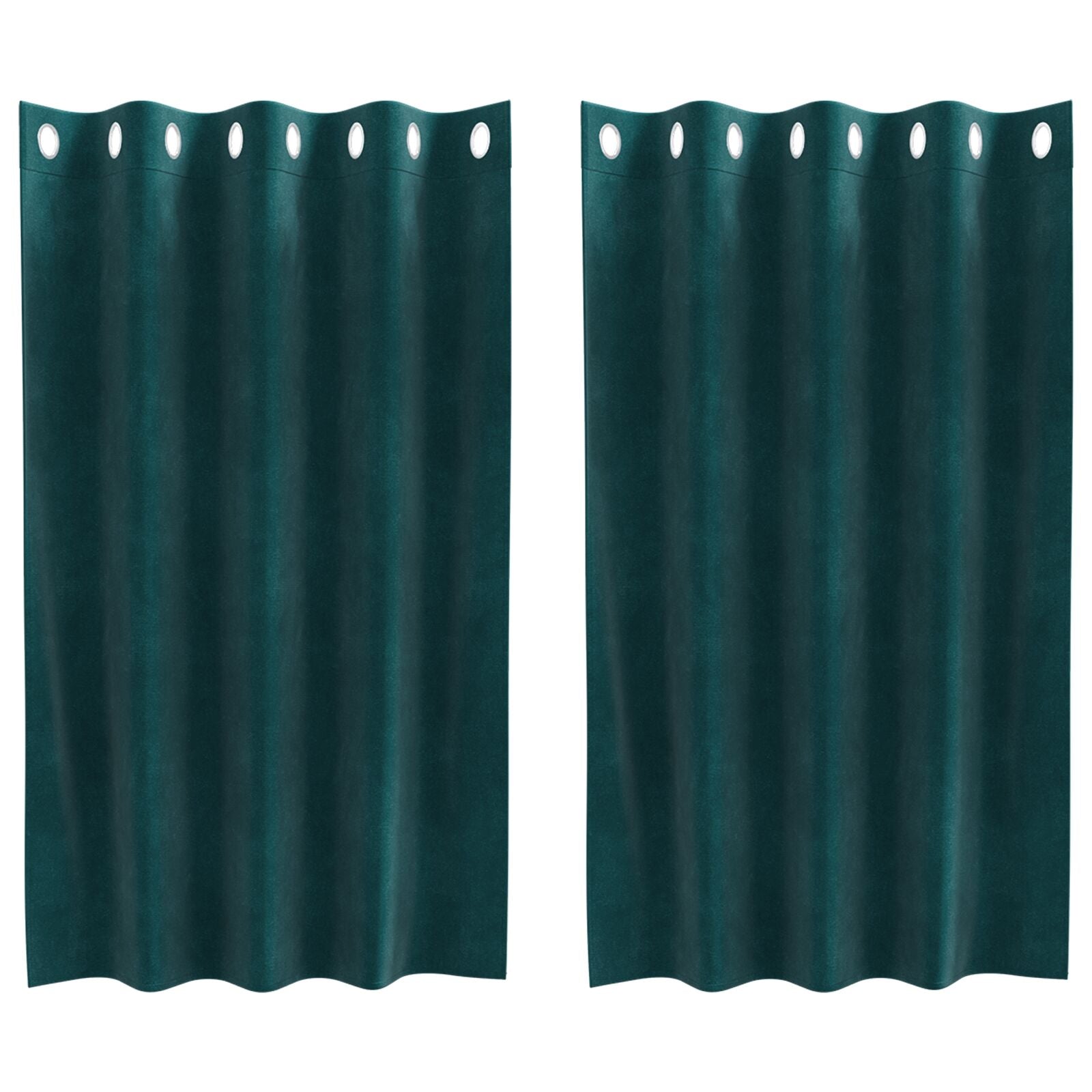 Zwarte Verduisteringsgordijnen Met Ogen 2 Stuks E Velvet Donkergroen 140 x 140 cm met oogjes