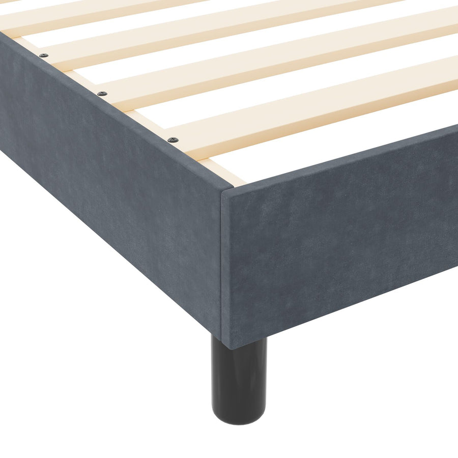 Donkergrijze Velours Bedombouw 140X190 Cm Crème